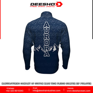 Vente en gros de sweatshirts à fermeture éclair et quart de polyester/coton molletonnés pour hommes avec logo personnalisé lettre imprimée du club de l'équipe - Product Image 4