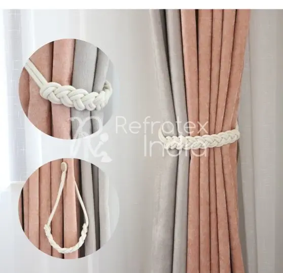 Tieback de corda com suporte de cortina magnético, para decoração de casa e extravagante tieback por refrex índia, feita na índia