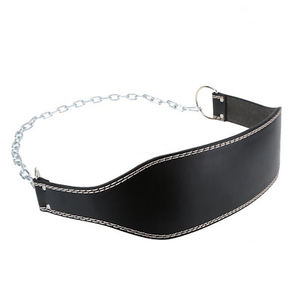 GAF STRONG <b>WAIST</b> COWHIDE LEATHER DIPPING BELT METAL <b>CHAIN</b> WEIGHT LIFTING DURABLE BREATHABLE NON-SLIP UNISEX FITNESS - Product Image 5