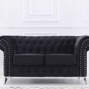 ชุดโซฟาผ้าสำหรับเด็กลายใบหน้าแบบเชสเตอร์ฟิลด์กรอบไม้เนื้อแข็งสำหรับสหราชอาณาจักรไอร์แลนด์ห้องนั่งเล่นสไตล์ยุโรป - Product Image 1