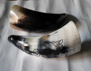 แกะสลักโบราณไวกิ้งดื่มฮอร์น - Product Image 1