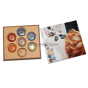 Customized Natural Meditation <b>Crystal</b> Seven <b>Chakra</b> Gift Box Healing Wood Box Fancy Design Printed Gift Box with <b>Chakra</b> Stones - Product Image 1