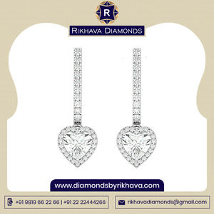 ต่างหูเพชรสีทองคำขาว14K พร้อมบรรจุภัณฑ์ของขวัญสำหรับทุกโอกาส - Product Image 3