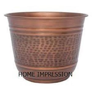 Pots et jardinières de luxe fantaisie en or brillant martelé Fournitures d'accessoires décoratifs de jardin extérieur de fabricant indien - Product Image 3