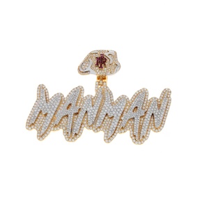 Colgante de diamantes personalizado de fábrica, joyería helada para mujer, cadena cubana de diamantes VVS, nombre personalizado 3D, Hip Hop, 12,66 quilates, chapado en oro, GIA - Product Image 1