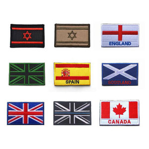 Personalizado redondo Reino Unido bandera de la Unión jack adhesivo bordado parche - Product Image 6