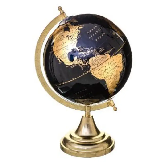 Classy Gepolijst En Geschilderd Ontwerp World Map Globe Met Decoratieve Messing Globe Voor Indoor Office Home En Bibliotheek Ontwerp