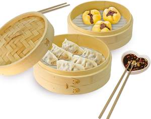 Juego de cesta de vapor de bambú ecológico Mini 10 pulgadas 12 pulgadas con logotipo láser grabado hecho en Vietnam - Product Image 6