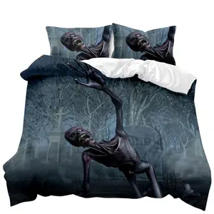 Wholesale bamboo sheets queen target-Customized 3D printing New comforter twin king queen size Skull Bedding Set