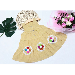 De algodón de las muchachas del bebé fresco impreso Floral sin mangas vestido de verano vestido de ropa 2-9 - Product Image 4