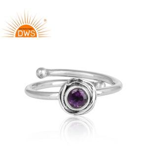 Bague enveloppée en argent améthyste brillant, pierre précieuse, bijoux pour fête, vente en gros, 925 Sterling - Product Image 2