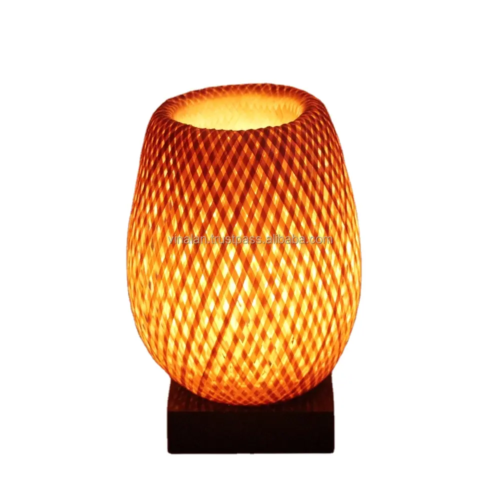 Lampada da tavolo in bambù vietnamita 20cm lampada da comodino in bambù lampada da terra