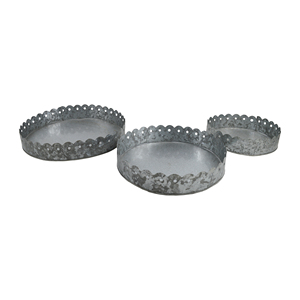 Plateau de service galvanisé Forme ronde Plateau de service de fantaisie Designer traditionnel Vente en gros Plat de service galvanisé élégant indien - Product Image 6