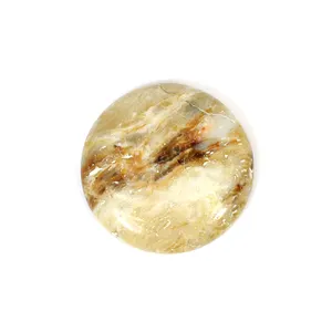 Natural Sagenite Agate Round Cabochon 34mm 47.80 Cts Loose Gemstone