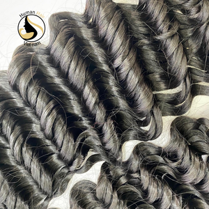 Extensions de cheveux indiens de haute qualité cuticule alignée vague bouclée droite naturelle main douce vendeurs en gros couleur noire naturelle - Product Image 6