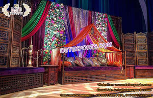 ชุดโซฟาโบราณทำจากไม้สักสำหรับงานแต่งงาน,ชุดโซฟาไม้สไตล์อาหรับโบราณสำหรับงานแต่งงานงานไม้ราชสถาน - Product Image 2