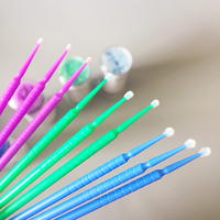 Micro brosse jetable pour extensions de cils, 100 pièces, accessoire dentaire en Fiber, micro-brosses, consommables