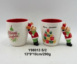 De cerámica <span class=keywords><strong>coffeee</strong></span> tazas con muñeco de nieve manejar - Product Image 5