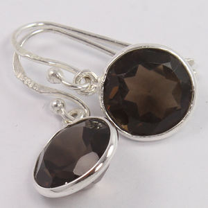 Nuevo pendiente de gota de piedra preciosa de cuarzo ahumado de moda diseñador de joyería de alta calidad sólido 925 pendientes de gota de plata esterlina - Product Image 1