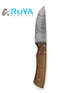 Cuchillo de Acero de Damasco de 8 Pulgadas con Funda, Mango de Nogal, Cuchillo Hecho a Mano con Funda de Cuero, Aprobado por la CE - Product Image 2