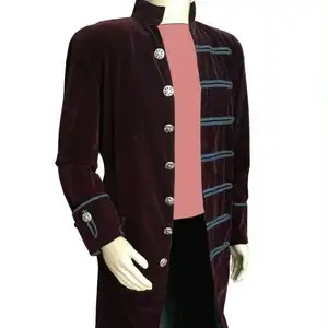 ブランドの新しいファッション男性ベルベットゴススチームパンクコート市民老人スタイル卸売複製