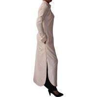 Magnifique Kaftan Abaya en Poly Chiffon ODM pour Femmes, Manches Longues, Modeste, Élégant, avec Perles, Personnalisable, Décontracté