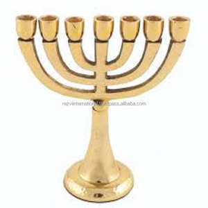 High Quality Gold Plated Metal Aluminium Menorah Unique Design Handmade Candlestick Holder for Home Decoration for <b>Easter</b> - Product Image 5
