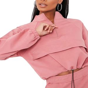 ชุดนักวิ่งผ้าฝ้ายแบบเรียบสำหรับฤดูหนาวสไตล์ใหม่มีซิปด้านหน้าครึ่งกระเป๋ามีซิประบายอากาศกันลมกำหนดสีได้เอง - Product Image 4