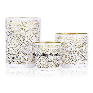 Photophore en métal Ensemble de trois bougeoirs décoratifs faits à la main Différentes tailles Designer Fancy Metal Votive Holder - Product Image 2