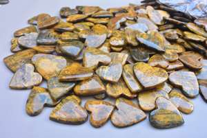 หินบล๊อกซอนหัวใจลายเสือ,พลอยรูปทรงหัวใจหินเนลไลท์พลอยหลังเบี้ยรูปหัวใจขายส่ง - Product Image 2