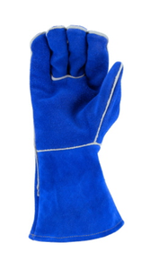 2025 cuero dividido cuero de vaca azul soldadores puño largo guantes de trabajo para trabajo de seguridad - Product Image 5