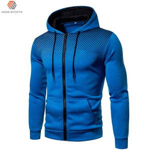 Sudadera con Capucha Blanca para Hombre, Cierre de Cremallera, Corte Ajustado, Estampado de Puntos, Informal, Transpirable, Tejido de Poliéster, para Otoño - Product Image 3