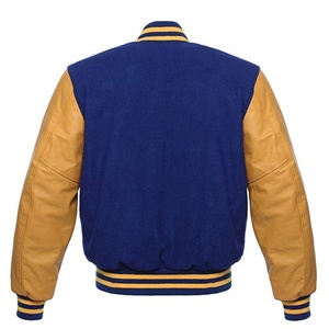 High Quality Leather and Wool Custom Embroidery Front Hip Hop Street Wear Fashionable Stand Collar Lettermen Varsity <b>Jackets</b> <b>Men</b> - Product Image 6