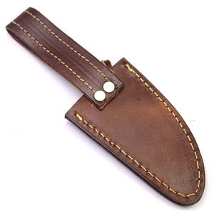 Top Hot Selling Factory OEM Product Rich Grain Leather Handmade Stamped Contrast Shaded Leather Sheath for Fixed Blade Knives - Product Image 2