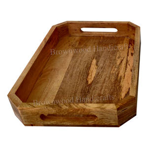 Bandeja octogonal de madera hecha a mano al por mayor, la mejor calidad, fabricante y exportador superior de venta de bandeja multiusos de madera - Product Image 1