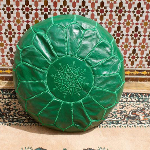 Pouf vert de qualité supérieure, pouf marocain - Product Image 1