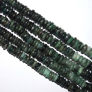 Pierres précieuses émeraude pour la fabrication de bijoux, prix d'usine, perles Heishi naturelles, brin de 13 pouces, 5-8mm, pour bricolage, livraison gratuite - Product Image 1