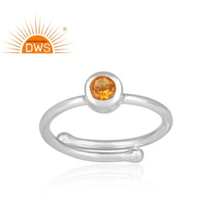 ซิทรินธรรมชาติแหวนพลอยผู้ผลิตเครื่องประดับออกแบบใหม่925เงินสเตอร์ลิงแหวนซ้อนเครื่องประดับผู้จัดจำหน่าย - Product Image 1