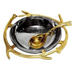 Bol indien en métal, design d'oiseaux, 1 pièce - Product Image 5