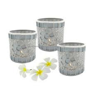 Handmade Modern Mosaic <b>Glass</b> Tealight Candle <b>Holder</b> for Wedding Home Decoration Metal Customized Logo Print Eco-Friendly Durable - Product Image 4