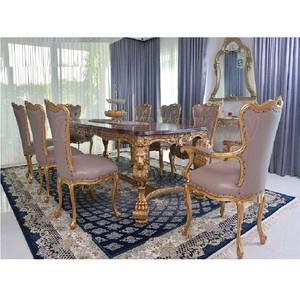 Juego de Comedor de Lujo Estilo Italiano, Muebles de Comedor de Madera Tallada para Hogares de Lujo - Product Image 1
