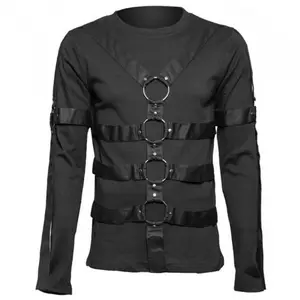 Accepted Customized Designs long leather gothic coat chinchilla leather coats Cow Leather Sleeves