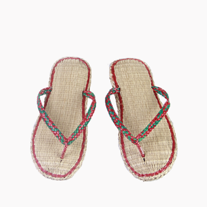 Zapatillas de paja hechas a mano para mujer, Vietnam, algas marinas - Product Image 1