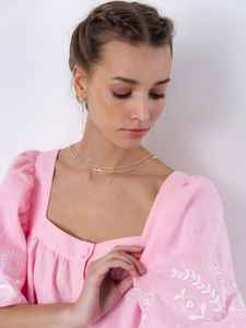 2023 New Bohemian Ukrainian Mini <b>Dress</b> <b>Women</b> Soft <b>Linen</b> Embroidered Floral Pattern Natural Waist Eco-Friendly Relaxed Holidays - Product Image 5