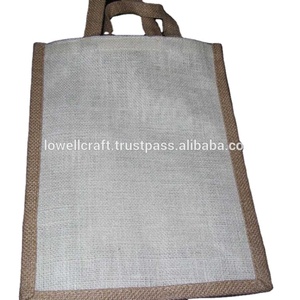 Jute Shopping <b>Bag</b> <b>Medium</b> <b>Size</b> Top Handle Groceries Carry <b>Bag</b> Natural Color - Product Image 6
