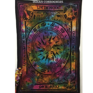 Ropa de cama de algodón, colcha, ciclo de las edades, colgante de pared, tapiz doble impreso de varios colores, decoración del hogar por consignadores indios - Product Image 2