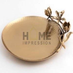 Nuevo último diseño comida Chocolate dátiles servir tazón bordes curvos Metal diseñador bandeja Cum Bowl para accesorio de mesa en buen precio - Product Image 4