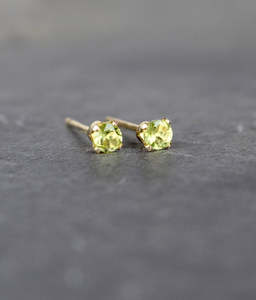 Peridot Quartz gemstone 925 sterling silver <b>handmade</b> Gold vermeil <b>earrings</b> - Product Image 2
