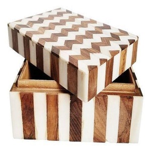 Cajas de joyería de metal de vidrio MDF de madera con incrustaciones de hueso de labios de imitación talladas modernas hechas a mano Almacenamiento de regalo de cartón elegante para collares y anillos - Product Image 3