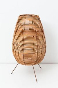 Abat-jour de table en rotin fait à la main, sur pied, pour la décoration de la maison - Product Image 2